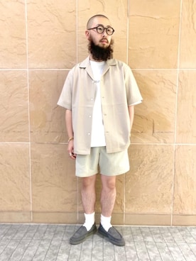 「Saturdays NYC（サタデーズ ニューヨークシティ ）のアイテム（水着）」を使った、加藤　絹二さん（メンズ・168cm）の夏コーディネート