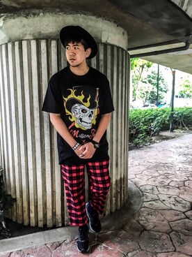 「hat」｜Millionfold-迷戀肆さん（メンズ・182cm）の夏コーディネート