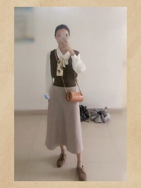 「GINGER ALE（ジンジャーエール）のアイテム」を使った、小萝卜的大坑さん（レディース・168cm）の秋コーディネート