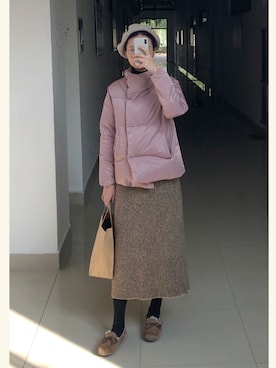 「GINGER ALE（ジンジャーエール）のアイテム」を使った、小萝卜的大坑さん（レディース・168cm）の冬コーディネート