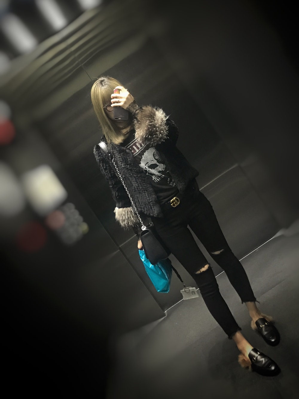 「GUCCIのアイテム（ベルト、ブラック系）」を使った、Shellさん（レディース・164cm）の春コーディネートの1枚目の写真