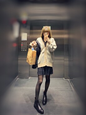 「アイテム（その他アウター、ゴールド系）」を使った、Shellさん（レディース・165cm）の冬コーディネート