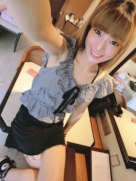 「アイテム（デニムスカート）」を使った、Shellさん（レディース・165cm）の冬コーディネート