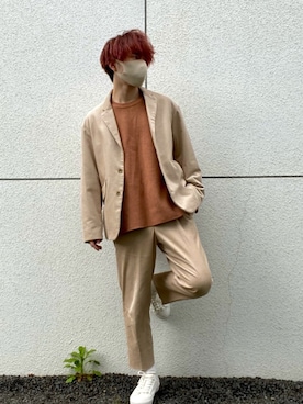 「WYM LIDNM（ウィム バイ リドム）のMILANO RIB HEAVY WEIGHT PO KNIT（ニット/セーター）」を使った、たてやんさん（メンズ・162cm）の春コーディネート