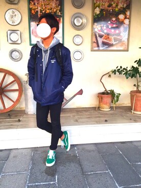 「TOPMAN（トップマン）のアイテム（その他パンツ）」を使った、minatoさん（メンズ・174cm）の冬コーディネート