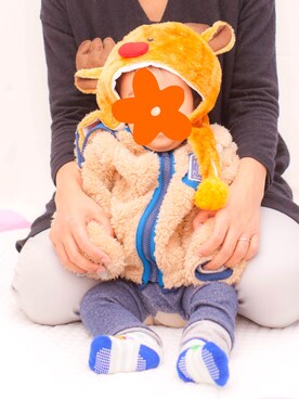 「3can4on（サンカンシオン）のアイテム（ジャケット/アウター）」を使った、fkdmktさん（キッズ・70cm）の冬コーディネート