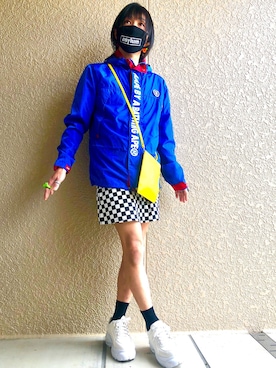 「A BATHING APE（アベイシングエイプ）のアイテム（ナイロンジャケット）」を使った、ヒデロックさん（メンズ・165cm）の春コーディネート