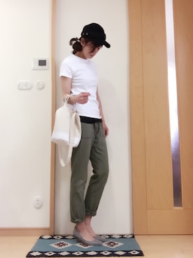 「アイテム（キャップ）」を使った、▼se-co△さん（レディース・159cm）の春コーディネート