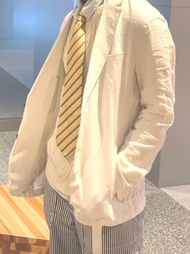 「TETE HOMME（テットオム）のアイテム（ジャケット/アウター）」を使った、1w4shi（いわし）さん（メンズ・172cm）の春コーディネート