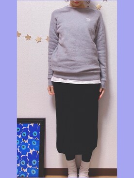 nakaharuruさんの「WOMEN メリノブレンドリブスカート」を使ったコーディネート