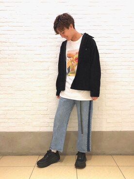 「HOKA（ホカ）のHOKA ONE ONE / ホカ オネオネ　BONDI 6 / ボンダイ 6（スニーカー、ブラック系）」を使った、さのさん（メンズ・175cm）の夏コーディネート