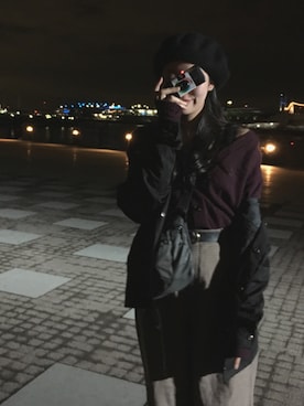 「横浜」｜「アイテム（その他アウター）」を使った、Ayamiさん（レディース・155cm）の秋コーディネート