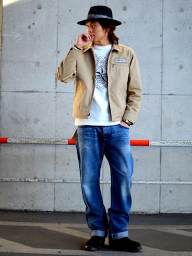 「goro's」｜MELO×YHさん（メンズ・181cm）の冬コーディネート