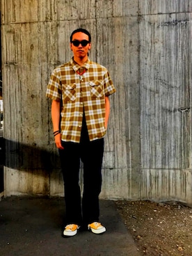 「schott（ショット）のSchott/ショット/ARMY FATIGUE PANTS/アーミー ファティーグ パンツ（その他パンツ）」を使った、MELO×YHさん（メンズ・181cm）の夏コーディネート