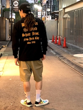 「原宿」｜「アイテム（トップス）」を使った、MELO×YHさん（メンズ・181cm）の夏コーディネート