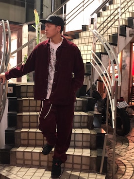 「原宿」｜「アイテム（パンツ）」を使った、MELO×YHさん（メンズ・181cm）の秋コーディネート