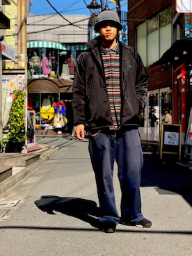 「原宿」｜「アイテム（パンツ）」を使った、MELO×YHさん（メンズ・181cm）の秋コーディネート