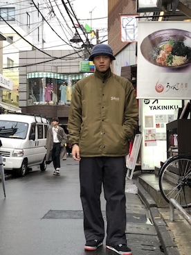 「アイテム（ブルゾン）」を使った、MELO×YHさん（メンズ・181cm・20代）の冬コーディネート