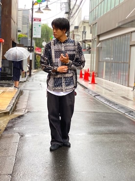 「原宿」｜「アイテム（トップス）」を使った、MELO×YHさん（メンズ・181cm）の夏コーディネート