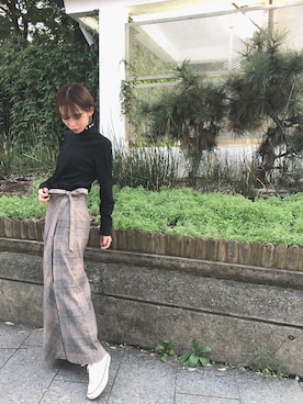 「CONVERSE STARS（コンバーススターズ）のアイテム」を使った、じゅんなさん（レディース・153cm）の秋コーディネート