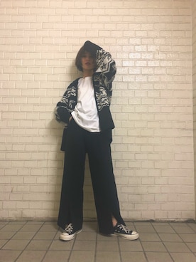 「CONVERSE STARS（コンバーススターズ）のアイテム」を使った、じゅんなさん（レディース・153cm）の冬コーディネート