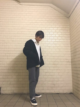 「新宿ルミネエスト」｜「アイテム（ノーカラージャケット）」を使った、じゅんなさん（レディース・153cm）の冬コーディネート