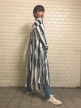 「CONVERSE STARS（コンバーススターズ）のアイテム」を使った、じゅんなさん（レディース・153cm）の冬コーディネート