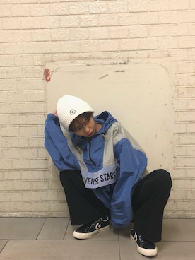 「CONVERSE STARS（コンバーススターズ）のアイテム」を使った、じゅんなさん（レディース・153cm）の春コーディネート