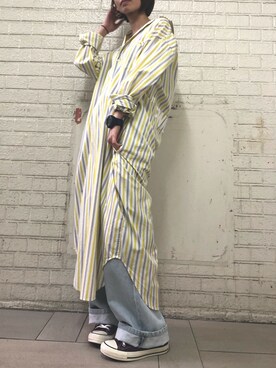 「CONVERSE STARS（コンバーススターズ）のアイテム」を使った、じゅんなさん（レディース・153cm）の春コーディネート