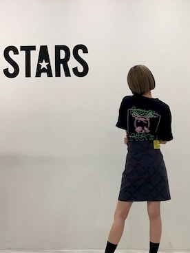 「CONVERSE STARS（コンバーススターズ）のアイテム」を使った、じゅんなさん（レディース・153cm）の夏コーディネート