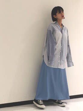 「CONVERSE STARS（コンバーススターズ）のアイテム」を使った、じゅんなさん（レディース・153cm）の秋コーディネート