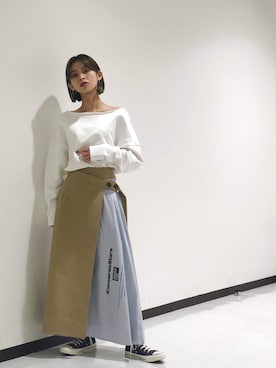 「CONVERSE STARS（コンバーススターズ）のアイテム」を使った、じゅんなさん（レディース・153cm）の秋コーディネート