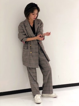 「CONVERSE STARS（コンバーススターズ）のアイテム」を使った、じゅんなさん（レディース・153cm）の秋コーディネート