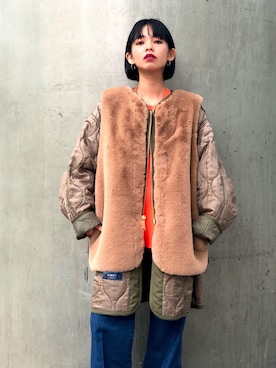 「CONVERSE STARS（コンバーススターズ）のアイテム」を使った、じゅんなさん（レディース・153cm）の秋コーディネート