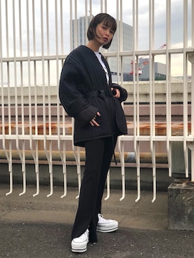 「CONVERSE STARS（コンバーススターズ）のアイテム」を使った、じゅんなさん（レディース・153cm）の秋コーディネート