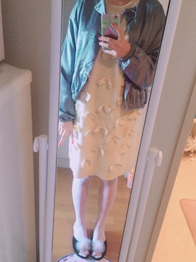 「merry jenny（メリージェニー）のアイテム（ノーカラージャケット）」を使った、Chloeさん（レディース・161cm）の春コーディネート