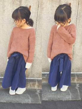 「福袋コーデ」｜「アイテム（パンツ）」を使った、amiyu◡̈♥︎さん（キッズ・110cm）の冬コーディネート
