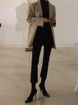 「H&M（エイチ・アンド・エム）のアイテム（その他アウター）」を使った、あめさん（レディース・161cm）の冬コーディネート