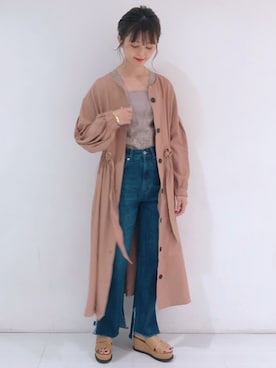 「Omekashi（オメカシ）のVレースフレンチプルオーバー（Tシャツ/カットソー）」を使った、anna  aoyamaさん（レディース・161cm）の夏コーディネート