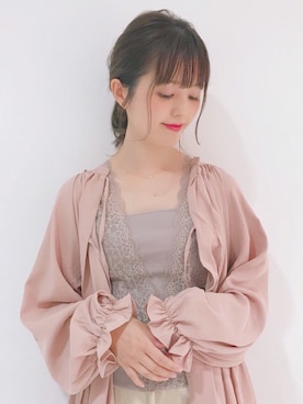 「Omekashi（オメカシ）のVレースフレンチプルオーバー（Tシャツ/カットソー）」を使った、anna  aoyamaさん（レディース・161cm）の秋コーディネート