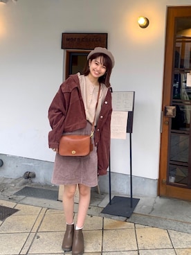 「RAY CASSIN（レイカズン）のアイテム（デニムジャケット）」を使った、るいるいさん（レディース・158cm）の秋コーディネート