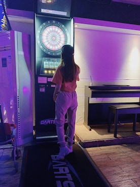 「アイテム（チノパンツ、オレンジ系）」を使った、fionakwokさん（レディース・155cm）の夏コーディネート