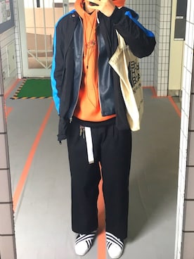 「レイヤードstyle」｜「アイテム（ナイロンジャケット）」を使った、makiさん（メンズ・175cm）の春コーディネート