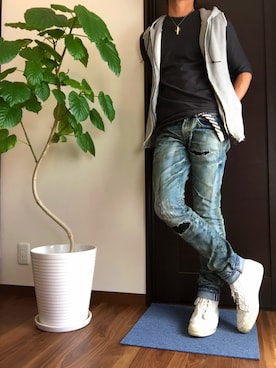 「ripvanwinkle（リップヴァンウィンクル）のアイテム」を使った、A>\ATA/<Aさん（メンズ・172cm）の春コーディネート