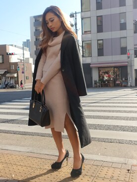 「RESEXXY（リゼクシー）のアイテム（その他アウター）」を使った、みすさち【見須幸代】さん（レディース・160cm）の冬コーディネート