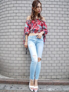 みすさち【見須幸代】さん（レディース・160cm）の夏コーディネート