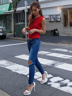 みすさち【見須幸代】さん（レディース・160cm）の夏コーディネート