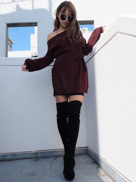 みすさち【見須幸代】さん（レディース・160cm）の冬コーディネート