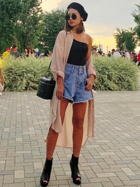 「rienda（リエンダ）のアイテム（キャップ）」を使った、みすさち【見須幸代】さん（レディース・160cm）の秋コーディネート