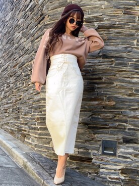 「rienda（リエンダ）のアイテム（キャップ）」を使った、みすさち【見須幸代】さん（レディース・160cm）の冬コーディネート